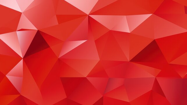 A vibrant red abstract geometric pattern featuring triangular shapes and gradients.