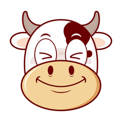 cow smile face cartoon cute