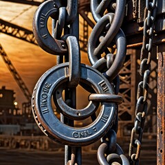 Naklejka premium rusty chain link