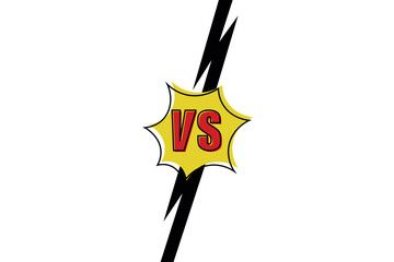 Vs screen. Yellow and black comic versus background. 