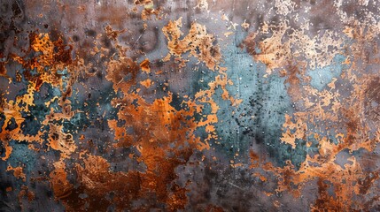Fototapeta premium A wall with a lot of rust and paint splatters