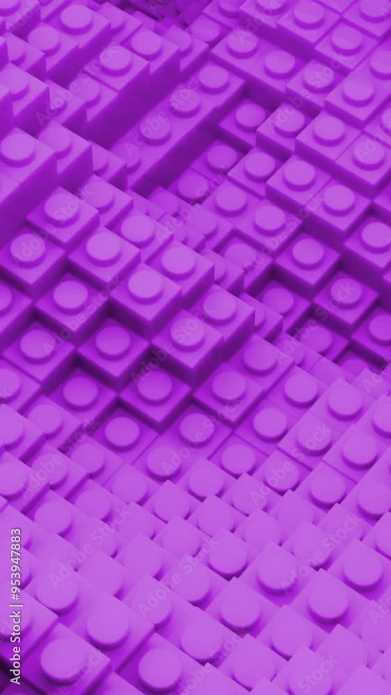 Fototapete Geometric cyber field with 3d waves. Design. 3D waves of square columns move in virtual space. Virtual 3D background with moving waves columns