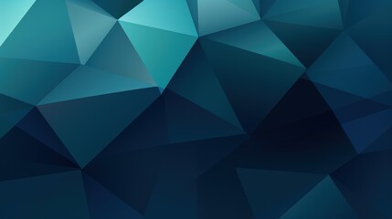 Obraz premium A geometric abstract design featuring a blend of blue and teal triangular shapes, creating a modern digital background.