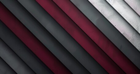 Obraz premium A modern abstract design featuring diagonal stripes in shades of red, gray, and white, creating a dynamic visual effect.