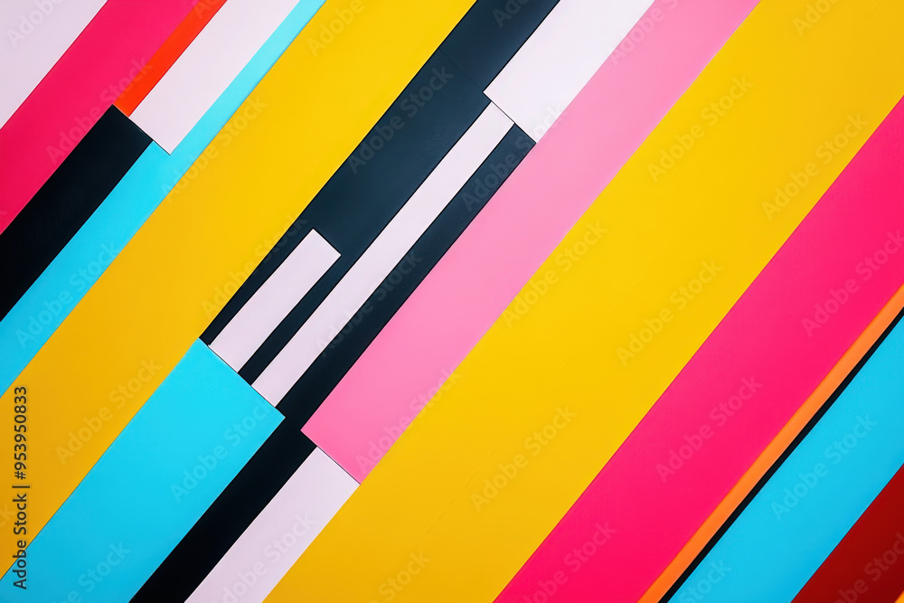 Poster modern background is formed by colorful stripes creating a dynamic diagonal pattern