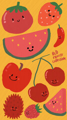 fruit  oilpaint acrylic style illustration