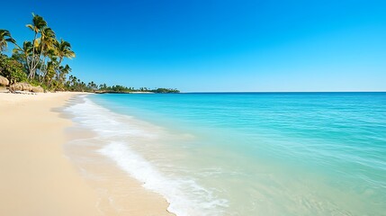 beach with palm trees