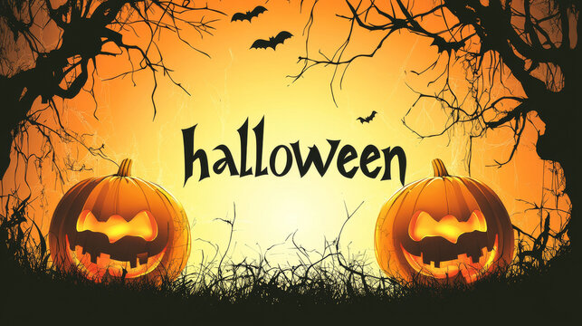 Halloween Background QHD Quality Enhanced With Ai - For Event & Social Media Use
