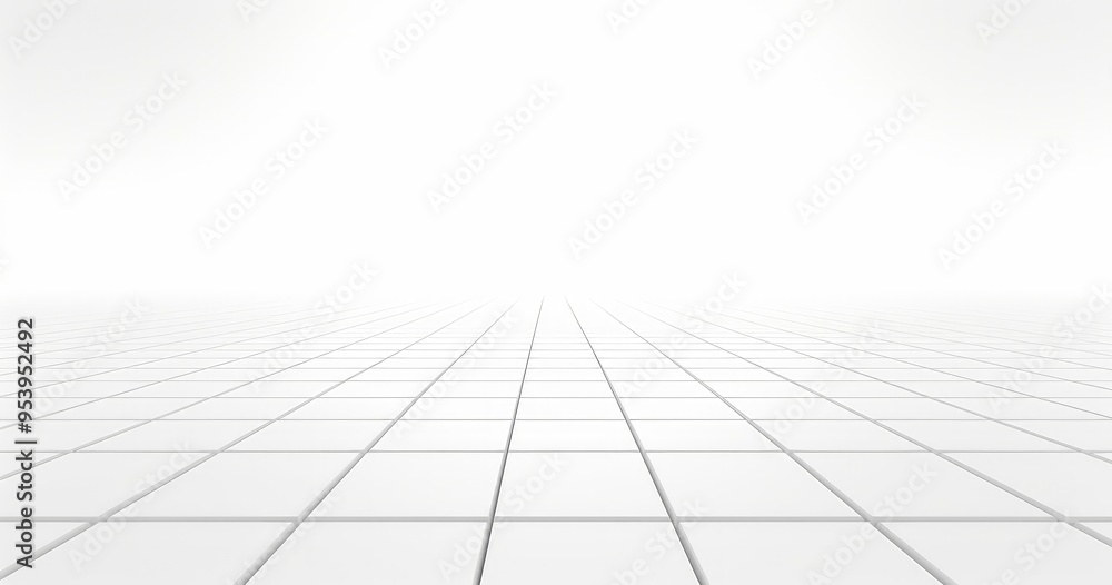 Aufkleber a minimalistic white tiled floor with a bright, empty background, creating a sense of openness and t