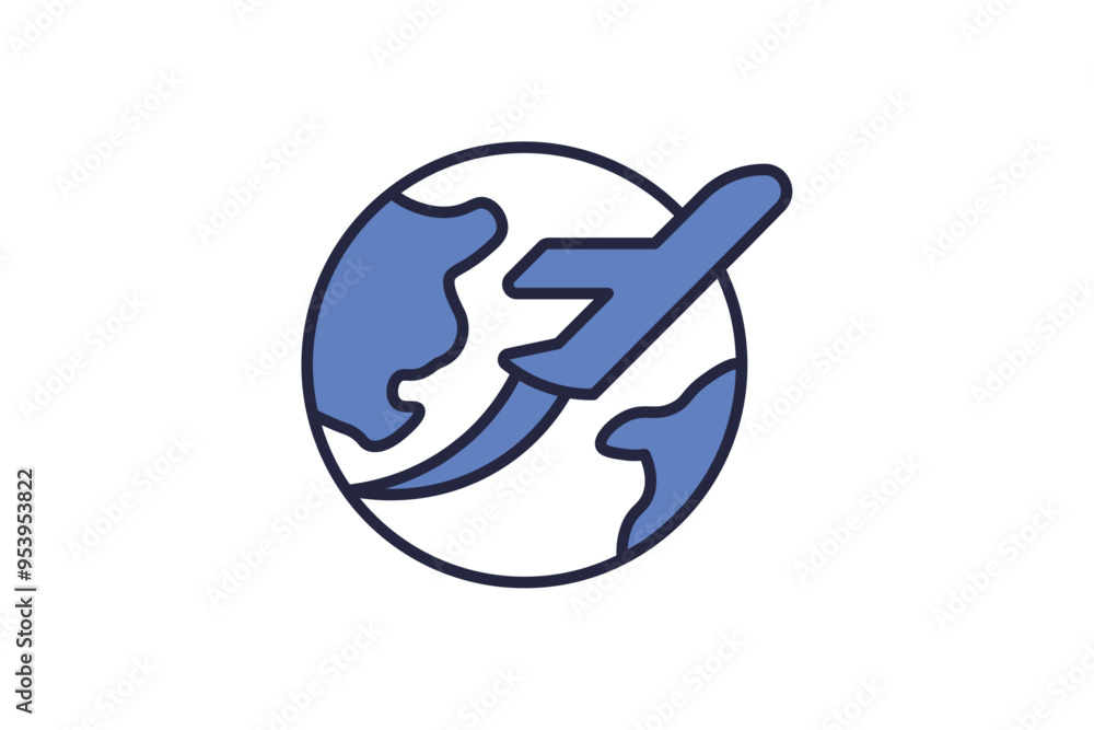 Poster travel icon. icon related to action plan. suitable for web site, app, user interfaces. flat line ico