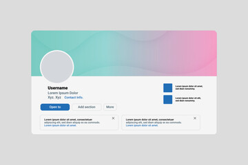 Linkedin banner mockup realistic linkedin profile page presentation abstract banner template