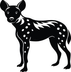 african wild dog silhouette vector illustration