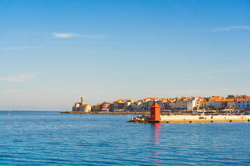 Obraz premium View of the Ocean and the City Piran, Slovenia 