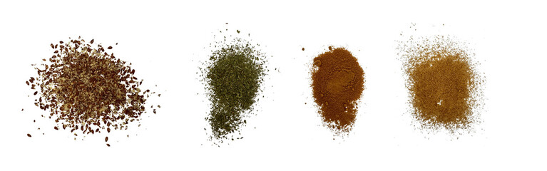 Close-up macro shot of various spices
