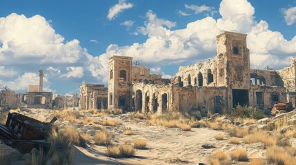 Ruined City in a Desert Landscape