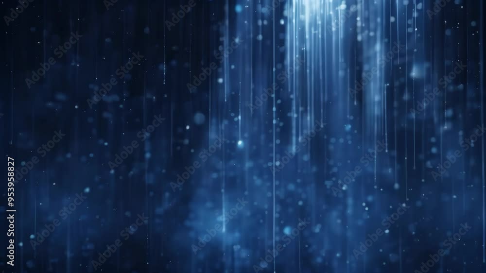 Aufkleber Abstract vertical blue light streaks on a dark background with a futuristic and mysterious atmosphere. Advanced digital technology and sci-fi concepts.