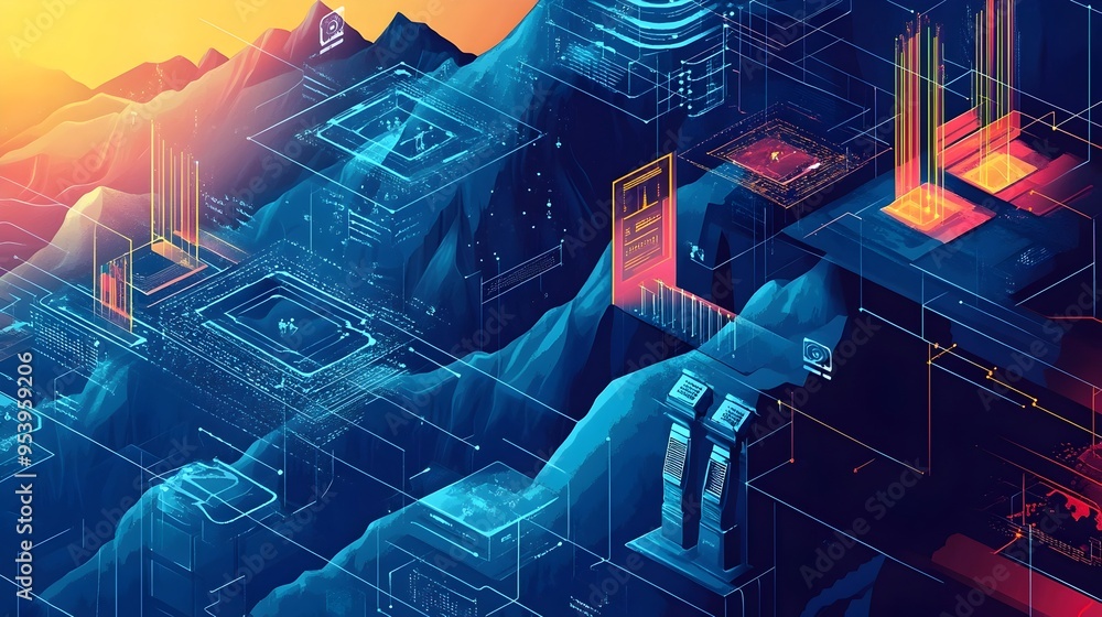 Poster graphic of an iot connected network of seismic sensors for real time earthquake data monitoring anal