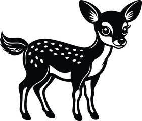 cute deer silhouette vector illustration