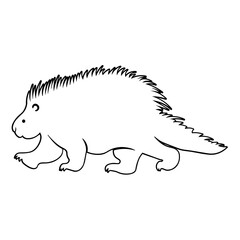 Porcupine Side View Outline