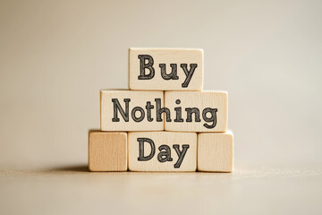 Buy nothing day concept showing on wooden cubes