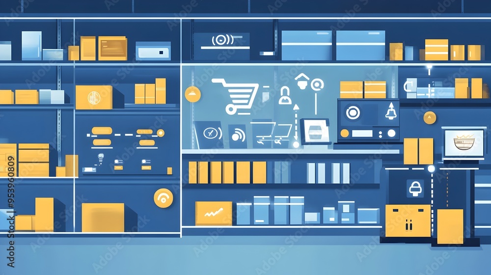 Poster of iot connected smart shelves with automated inventory monitoring and real time alerts for optimize