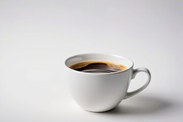 Obraz premium there is a cup of coffee with a spoon on the side 