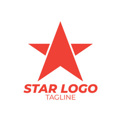 Gold Star Logo Vector in elegant Style with Black Background