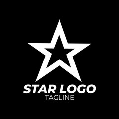 Gold Star Logo Vector in elegant Style with Black Background