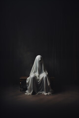 Halloween Background wallpaper creepy, spooky ghost with a white sheet over its head