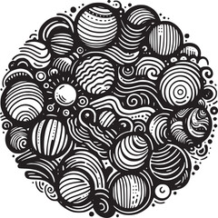 Abstract element shape set. Drawing silhouette abstract sticker art element design
