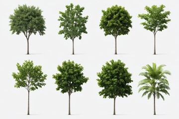 a close up of a bunch of trees with different leaves                          