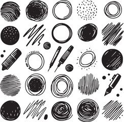 Abstract element shape set. Drawing icon silhouette abstract sticker art element