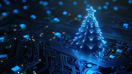 Digital Christmas Tree on Circuit Board