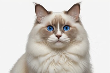 Fototapeta premium araffe with blue eyes sitting on a white surface 