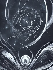 black and white Skyrim abstract background
