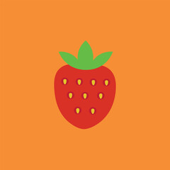 Strawberry design juicy fresh fruit icon vector template. Raw strawberry