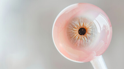 Close-up of a Human Eyeball in a Glass Container for Halloween, Science Fiction Concepts, and Medical Themes