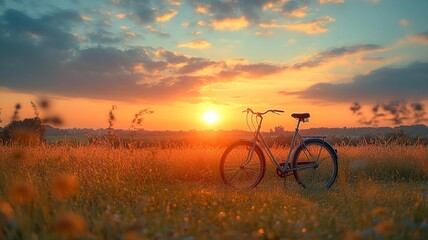 Sunset Ride Through Golden Grass