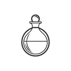 Obraz premium Black and White Line Art Illustration of a Perfume Bottle
