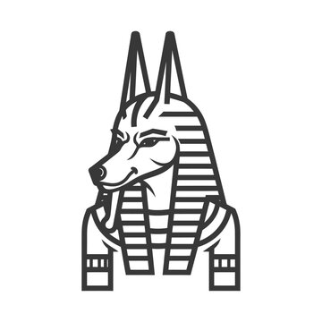 recommend clip art: Black and White Line Art Illustration of Anubis the Egyptian God of the Dead