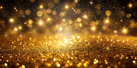 Golden bokeh background with sparkling lights for Diwali celebrations