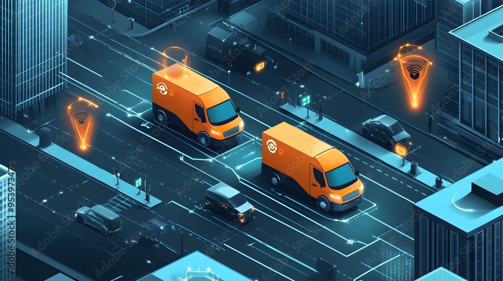 Poster intelligent iot powered delivery vehicles with real time monitoring and analytics for efficient and 