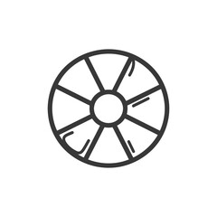 Obraz premium Black and White Line Drawing of a Circular Object with Segments