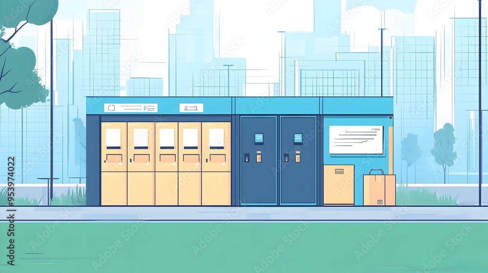 Poster detailed graphic showcasing a smart locker system that utilizes internet of things iot technology to