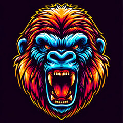 Obraz premium Alpha Gorilla face vector vibrant color 