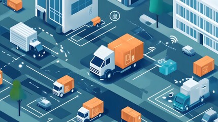 Obraz premium Innovative IoT based security systems designed to streamline and secure the parcel delivery process through advanced automation data analytics and comprehensive monitoring capabilities