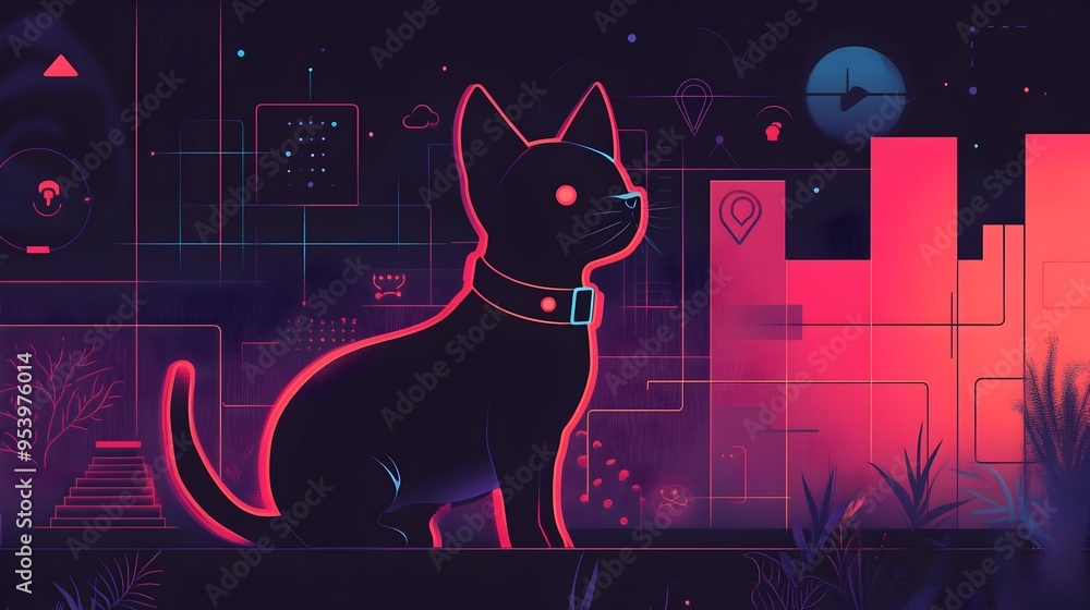 Poster cutting edge iot enabled smart pet collars featuring advanced gps tracking capabilities to monitor a