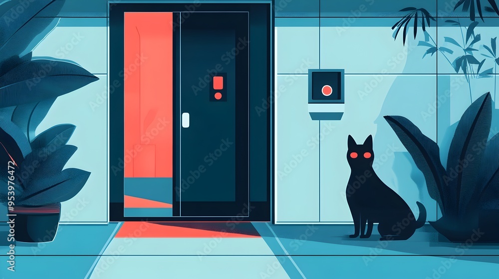Poster innovative iot enabled smart pet doors featuring secure access control and automation for convenient