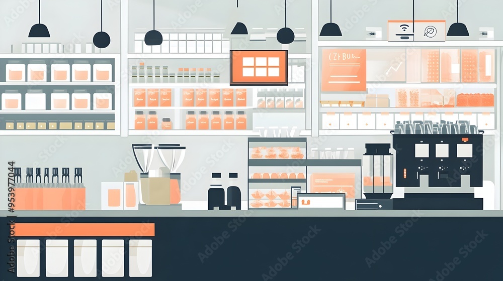 Aufkleber innovative graphic showcasing an iot based inventory management system designed to optimize supply c