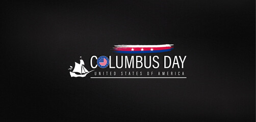 A visual representation of Columbus Day, featuring Christopher Columbus and his fleet